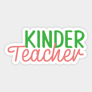 Kindergarten Teacher Colorful Script Sticker